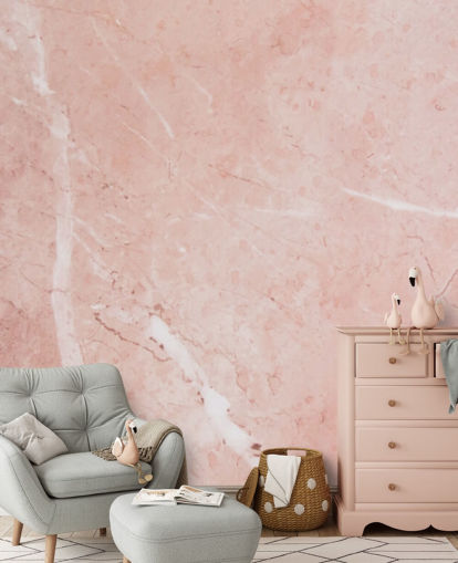 hellrosa Marmortapete namens Blush Marble für Schlafzimmer