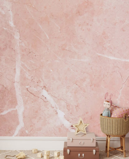 mural de papel de parede de mármore rosa claro chamado Blush Marble para quartos