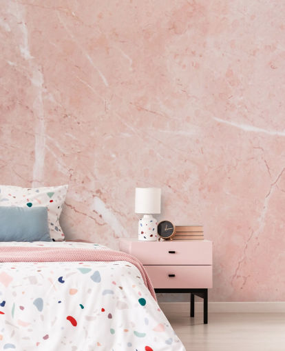 mural de papel pintado de mármol rosa claro llamado Blush Marble para dormitorios mural de papel pintado de mármol rosa claro llamado Blush Marble para dormitorios