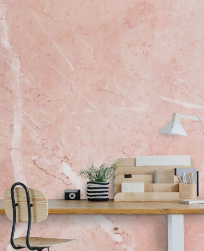 lichtroze marmeren behangmuurschildering genaamd Blush Marble voor slaapkamers
