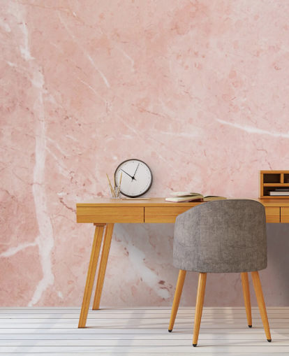 hellrosa Marmortapete namens Blush Marble für Schlafzimmer