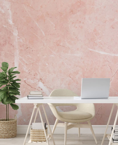 carta da parati murale in marmo rosa chiaro chiamato Blush Marble per camere da letto