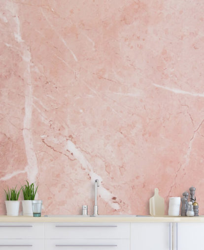 mural de papel de parede de mármore rosa claro chamado Blush Marble para quartos
