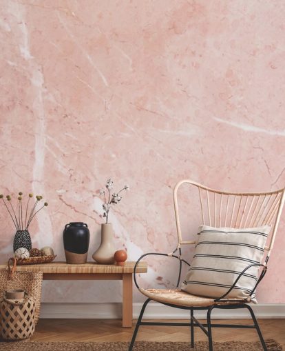 hellrosa Marmortapete namens Blush Marble für Schlafzimmer
