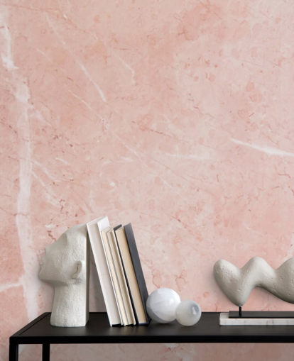 lyserød marmor tapet vægmaleri kaldet Blush Marble til soveværelser