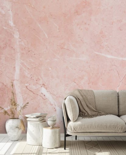 ljusrosa marmor tapetväggmålning kallad Blush Marble för sovrum ljusrosa marmor tapetväggmålning kallad Blush Marble för sovrum