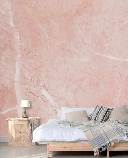hellrosa Marmortapete namens Blush Marble für Schlafzimmer hellrosa Marmortapete namens Blush Marble für Schlafzimmer