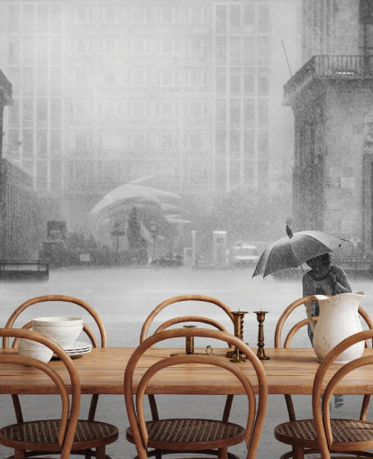 carta da parati in bianco e nero della città