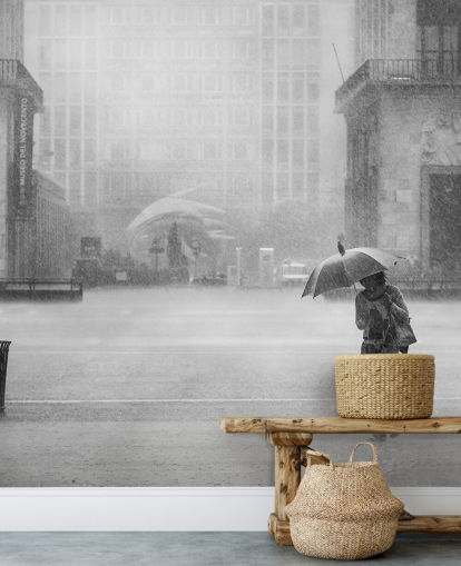 carta da parati in bianco e nero della città