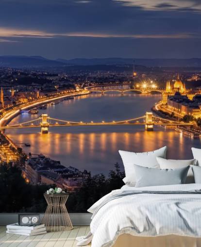 budapest and river at night wallpaper