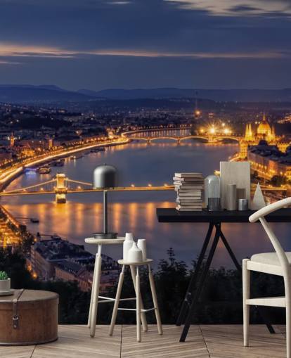Budapest ja joki yöllä tapetti