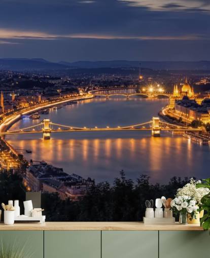 Budapest ja joki yöllä tapetti Budapest ja joki yöllä tapetti