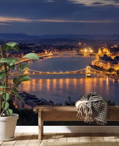 budapest and river at night wallpaper