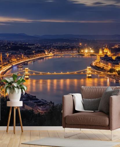 budapest and river at night wallpaper