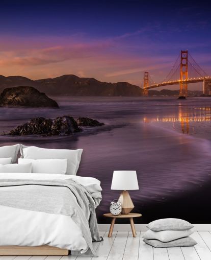 fondo de pantalla golden gate bridge vista costera al atardecer