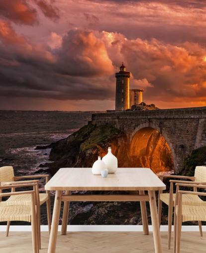 Sunset Coastal Lighthouse Wall Mural Sunset Coastal Lighthouse Wall Mural