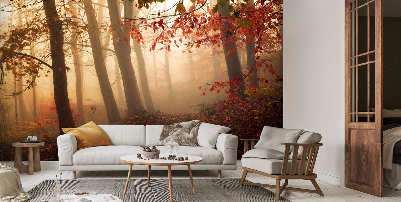 Naar de lichte behangmuurschildering | Wallsauce NL