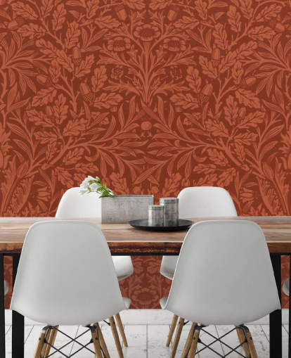 dark orange victorian leaf pattern wallpaper dark orange victorian leaf pattern wallpaper