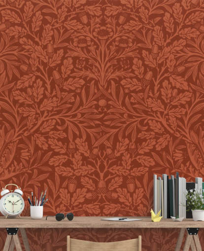 mørk orange victoriansk bladmønster tapet mørk orange victoriansk bladmønster tapet