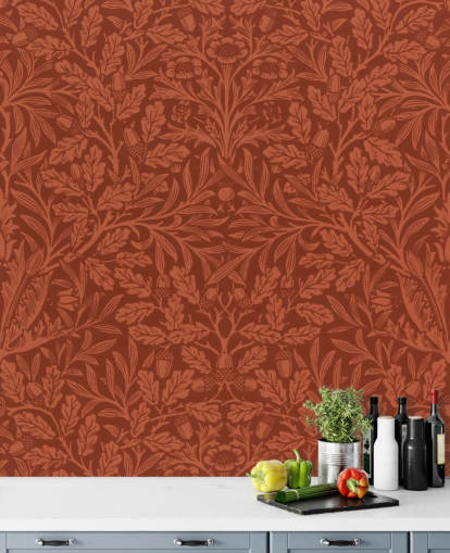 mørk orange victoriansk bladmønster tapet mørk orange victoriansk bladmønster tapet