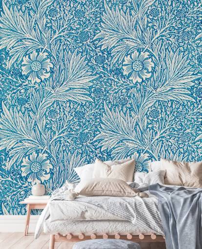 papier peint à fleurs vintage bleu et blanc papier peint à fleurs vintage bleu et blanc