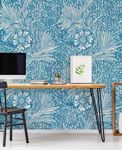 blå og hvit vintage floral tapet blå og hvit vintage floral tapet