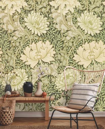 green and off-white vintage flowers wallpaper green and off-white vintage flowers wallpaper