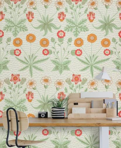 off white and orange wallpaper