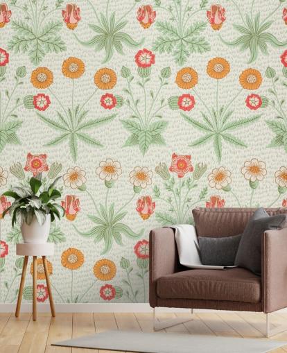 off white and orange wallpaper