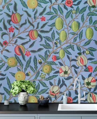 sfondo blu lime e melograno