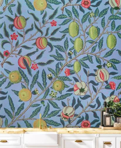 sfondo blu lime e melograno