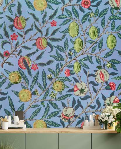 papel pintado de limas y granadas de fondo azul papel pintado de limas y granadas de fondo azul