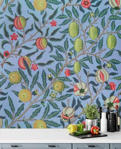 papel pintado de limas y granadas de fondo azul papel pintado de limas y granadas de fondo azul
