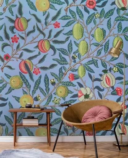 sfondo blu lime e melograno