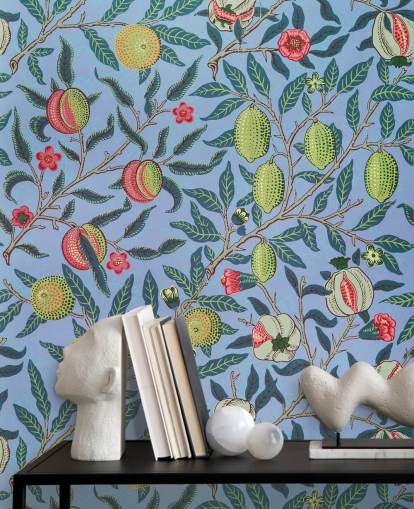 sfondo blu lime e melograno