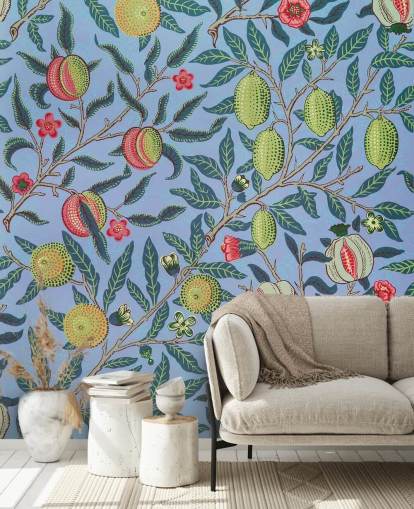 sfondo blu lime e melograno