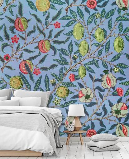 sfondo blu lime e melograno