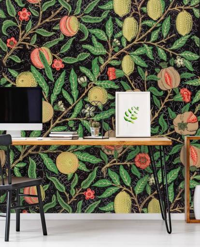 fondo negro con papel pintado de limones y melocotones amarillos fondo negro con papel pintado de limones y melocotones amarillos