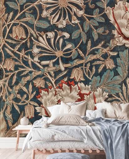 vecchia carta da parati floreale di william morris