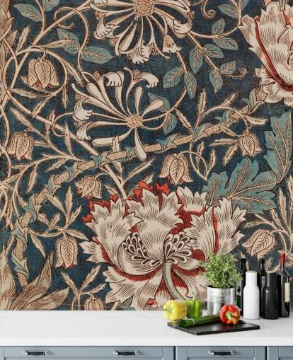 papel pintado floral viejo de william morris