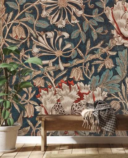 papel pintado floral viejo de william morris