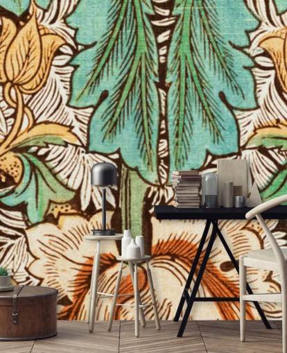 yellow, orange, green vintage floral wallpaper yellow, orange, green vintage floral wallpaper