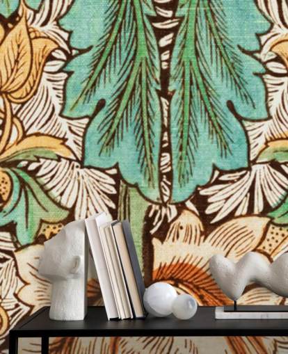 yellow, orange, green vintage floral wallpaper yellow, orange, green vintage floral wallpaper