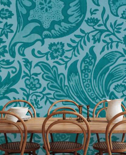 paisley stil blå tapet paisley stil blå tapet