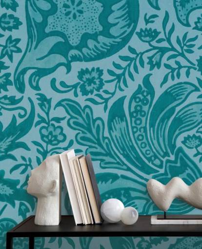 carta da parati blu stile paisley carta da parati blu stile paisley