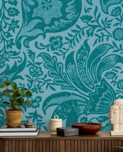 papel de parede azul estilo paisley papel de parede azul estilo paisley