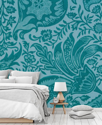 carta da parati blu stile paisley carta da parati blu stile paisley