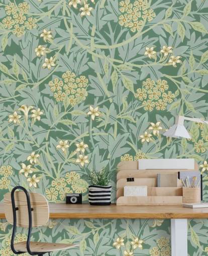 bladeren en bloemen groen behang bladeren en bloemen groen behang