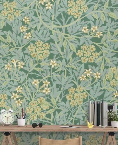 papier peint feuilles et fleurs vert papier peint feuilles et fleurs vert