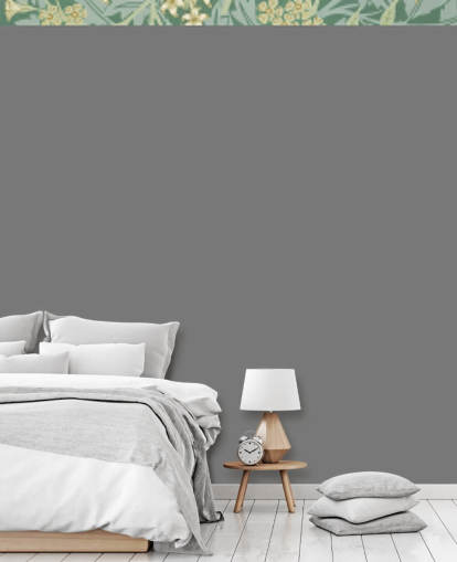 Blätter und Blumen grüne Tapete